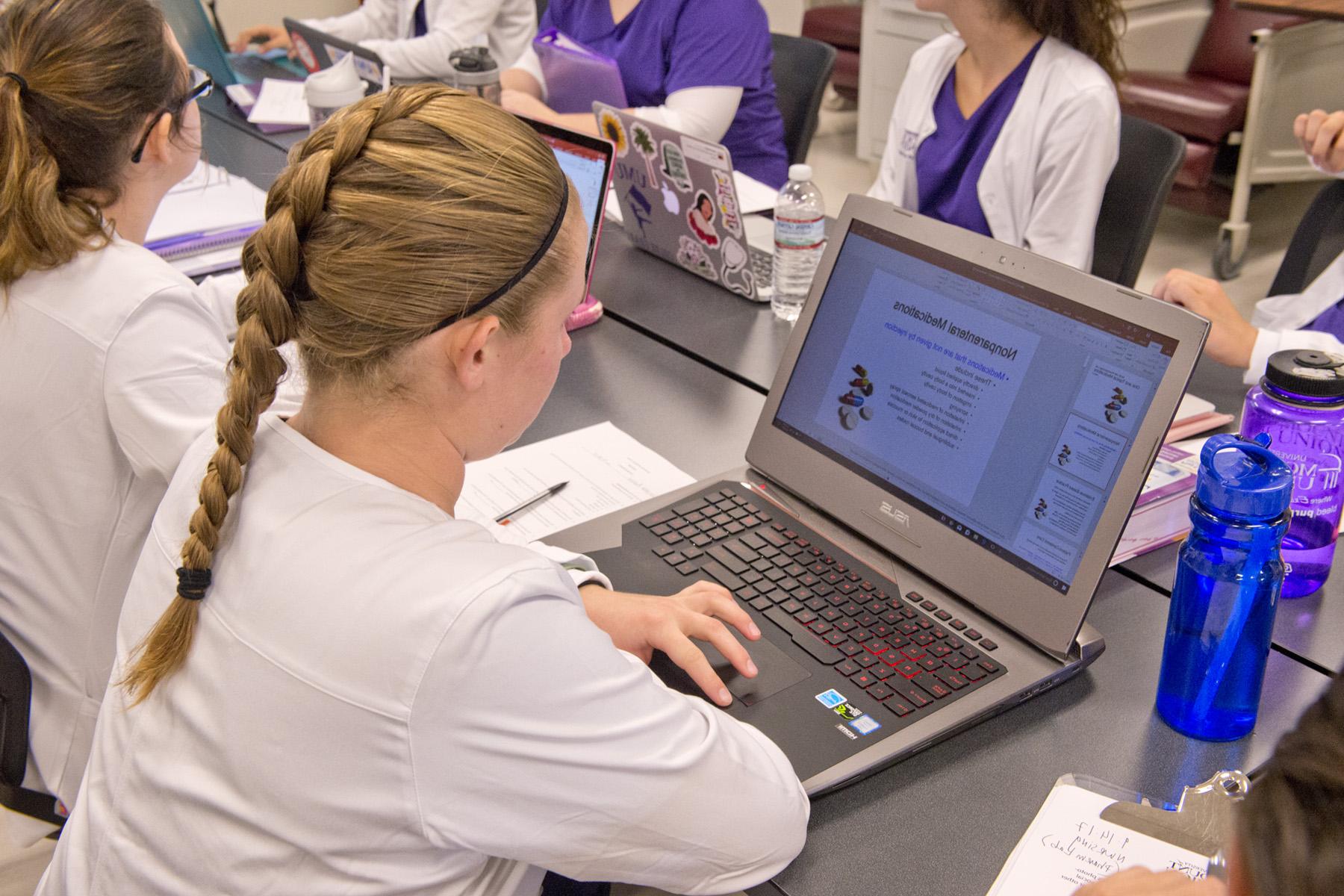 Nursing students in lab